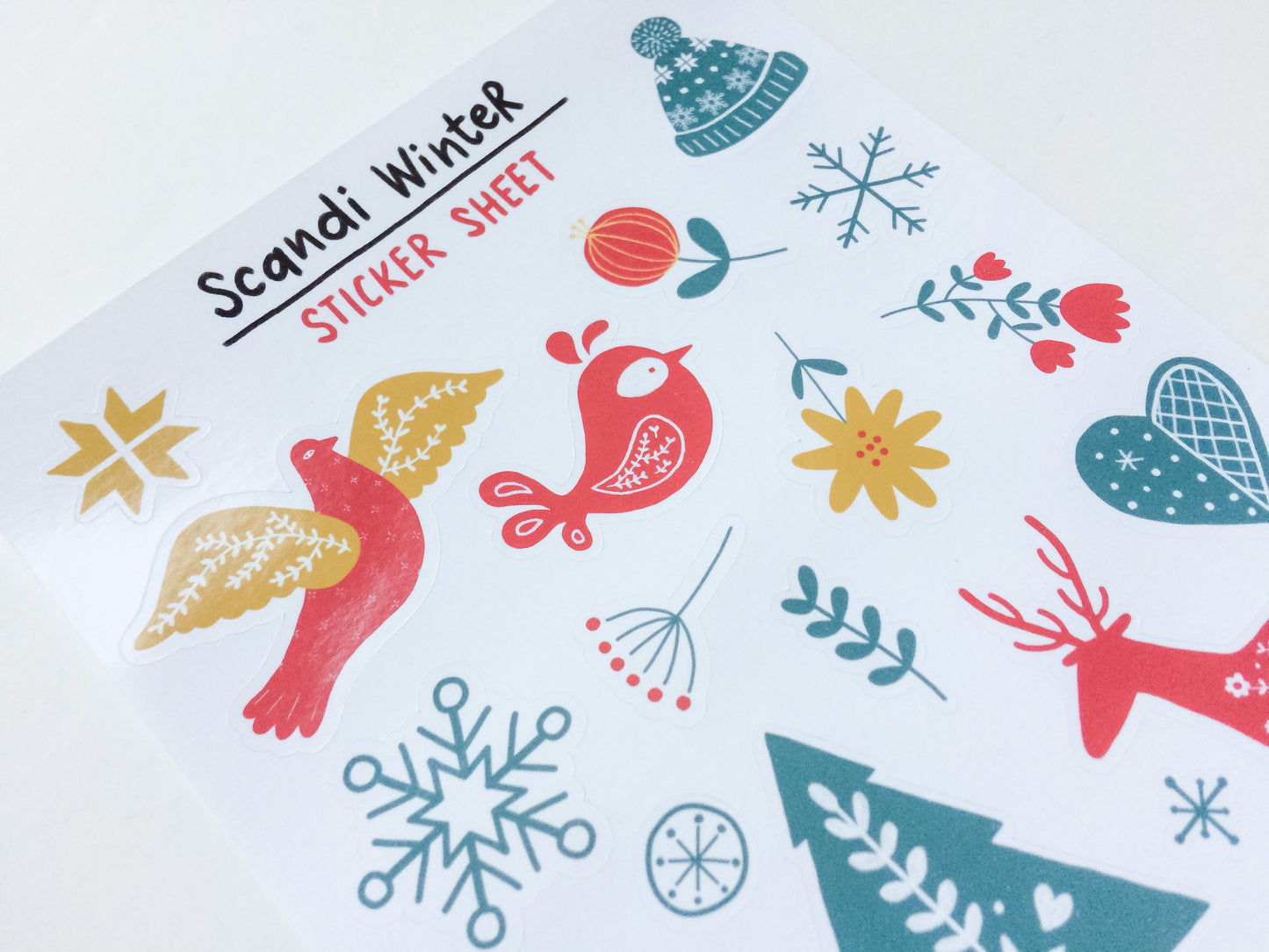 Scandi Winter, Christmas Sticker Sheet, Christmas Stickers, A6 Sticker sheet