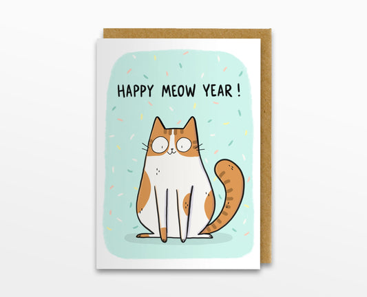 Happy Meow Year Cat Card