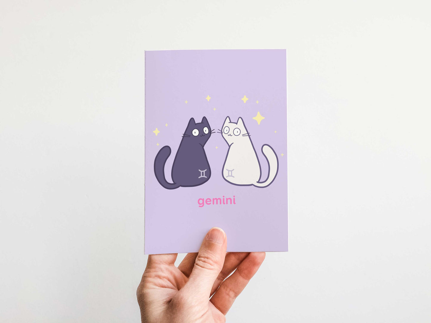 Gemini Zodiac Cat Greeting Card
