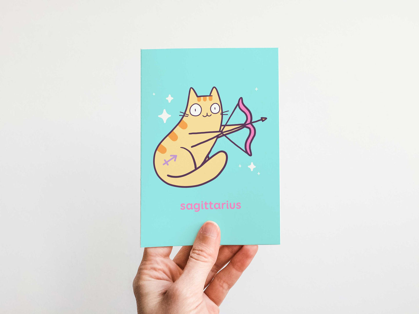 Sagittarius Zodiac Cat Greeting Card