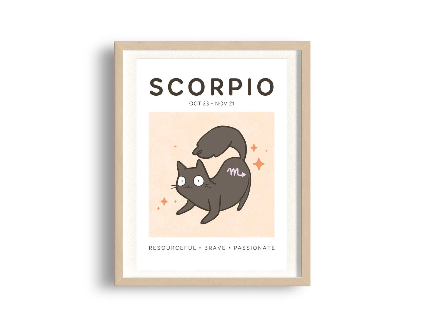 Scorpio Zodiac Cat Print (A5)