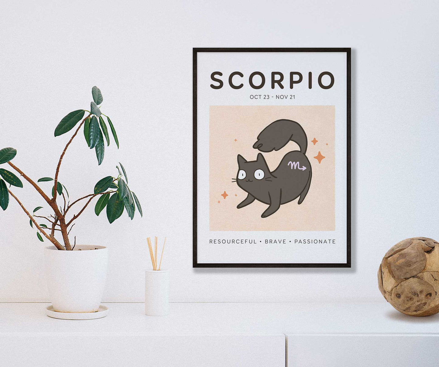 Scorpio Zodiac Cat Print (A5)