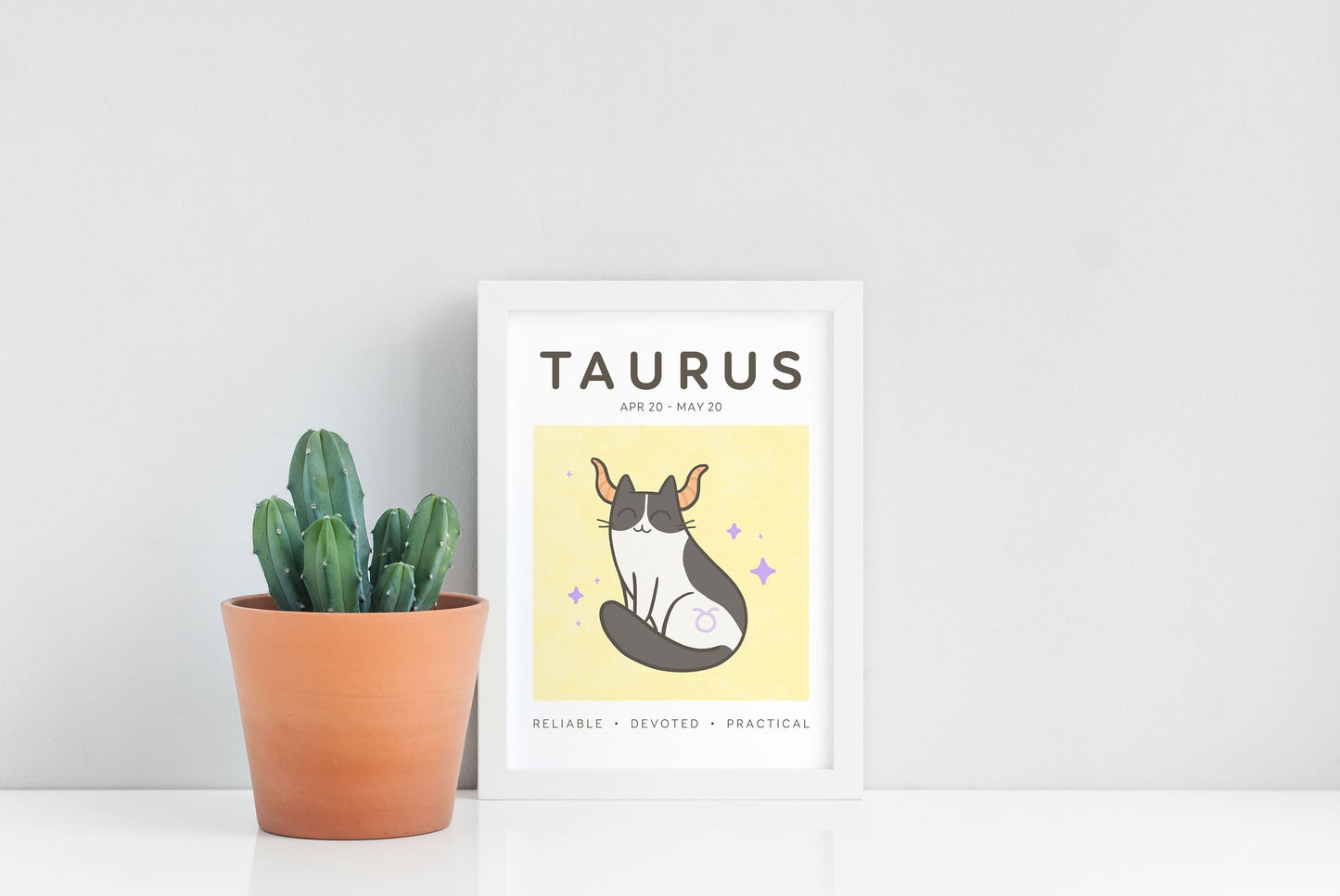 Taurus Zodiac Cat Print (A5)