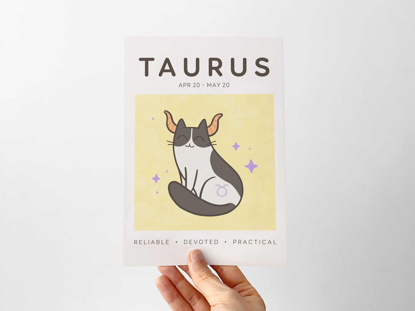 Taurus Zodiac Cat Print (A5)