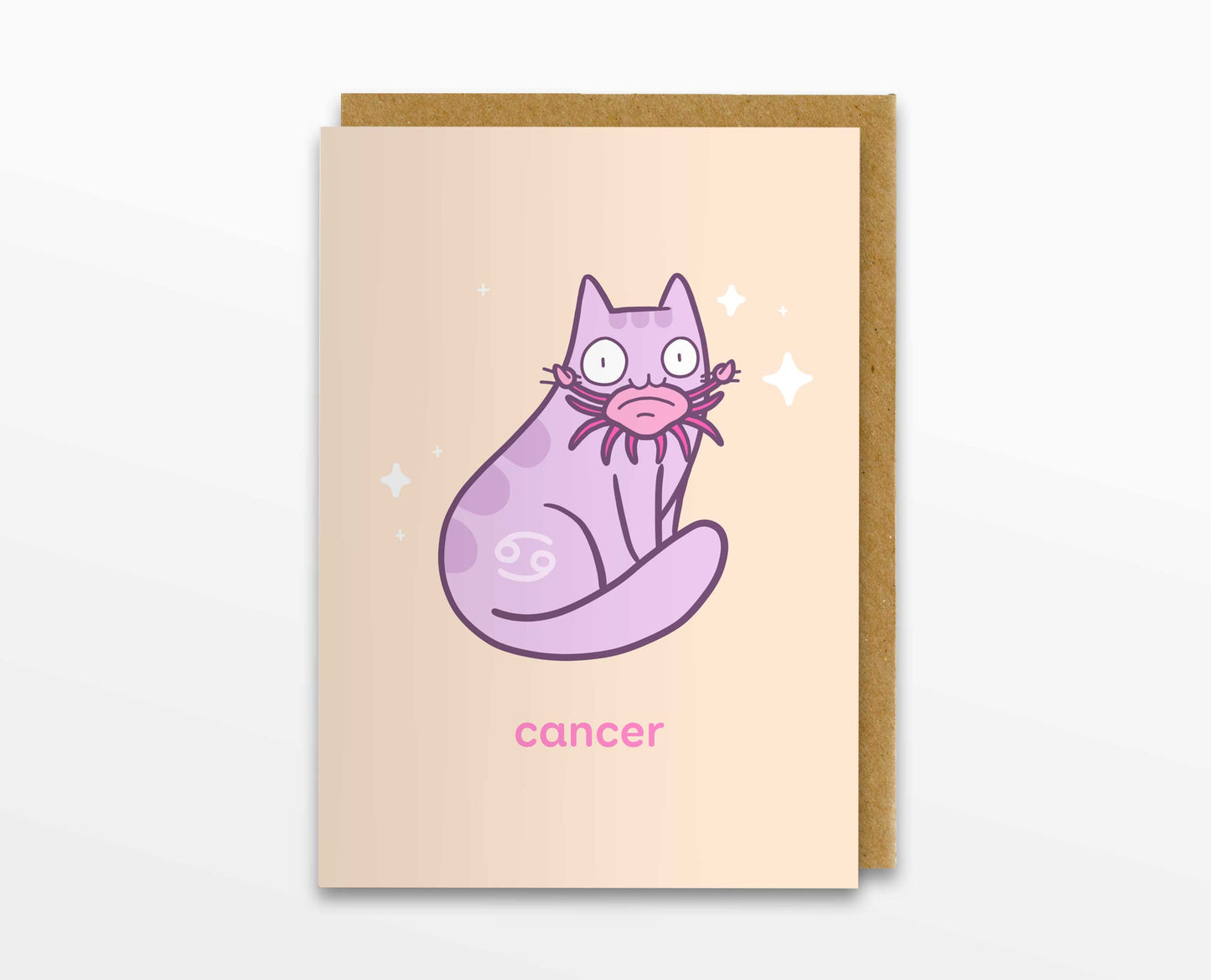 Cancer Zodiac Cat Greeting Card