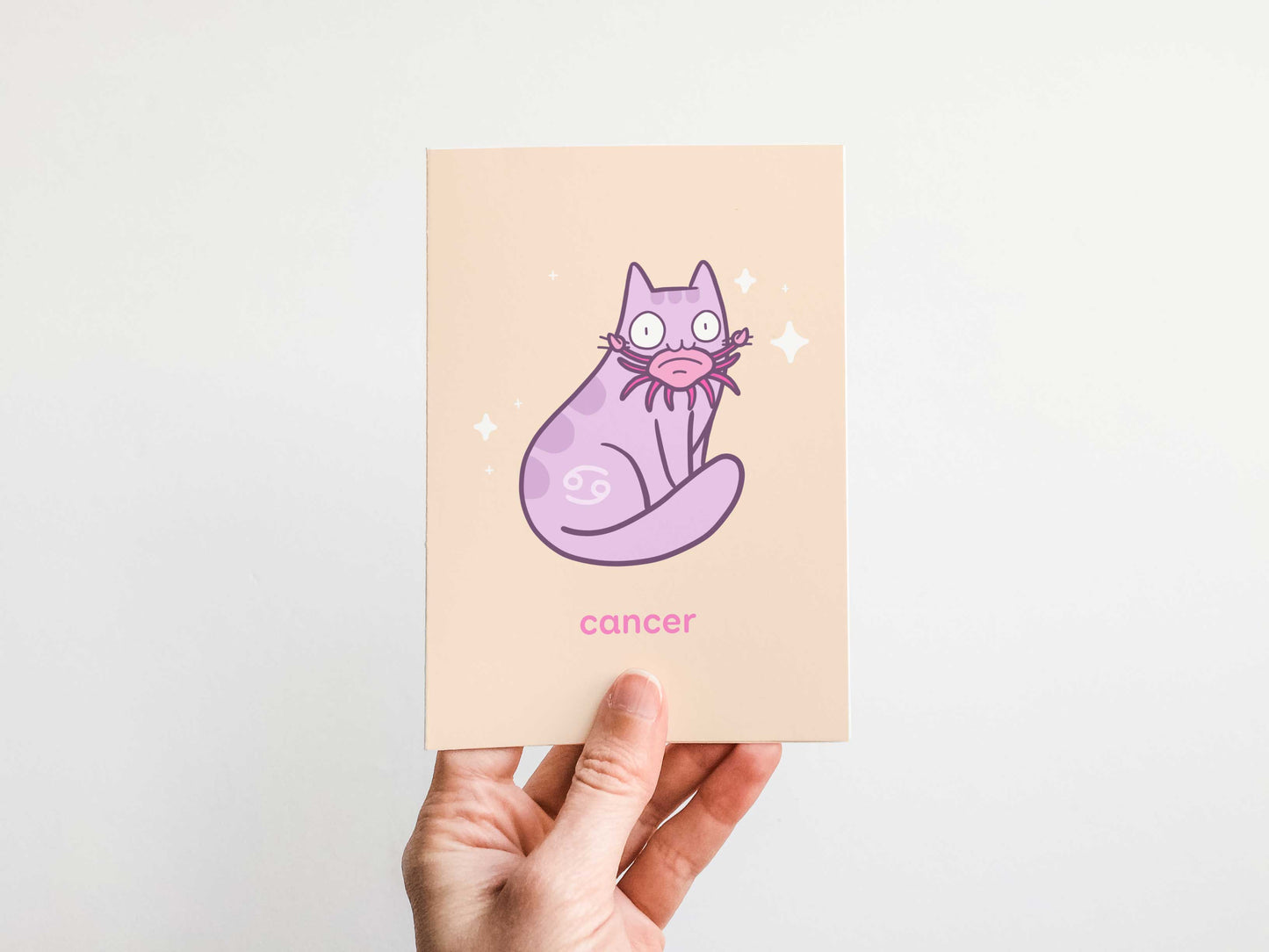 Cancer Zodiac Cat Greeting Card