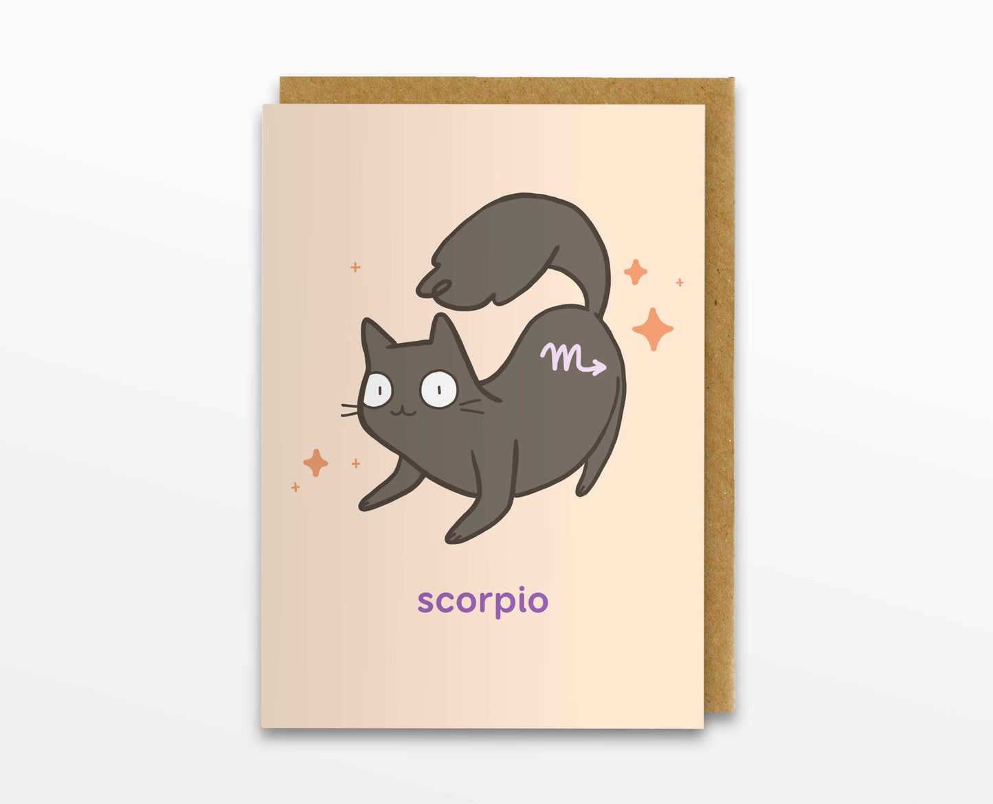 Scorpio Zodiac Cat Greeting Card