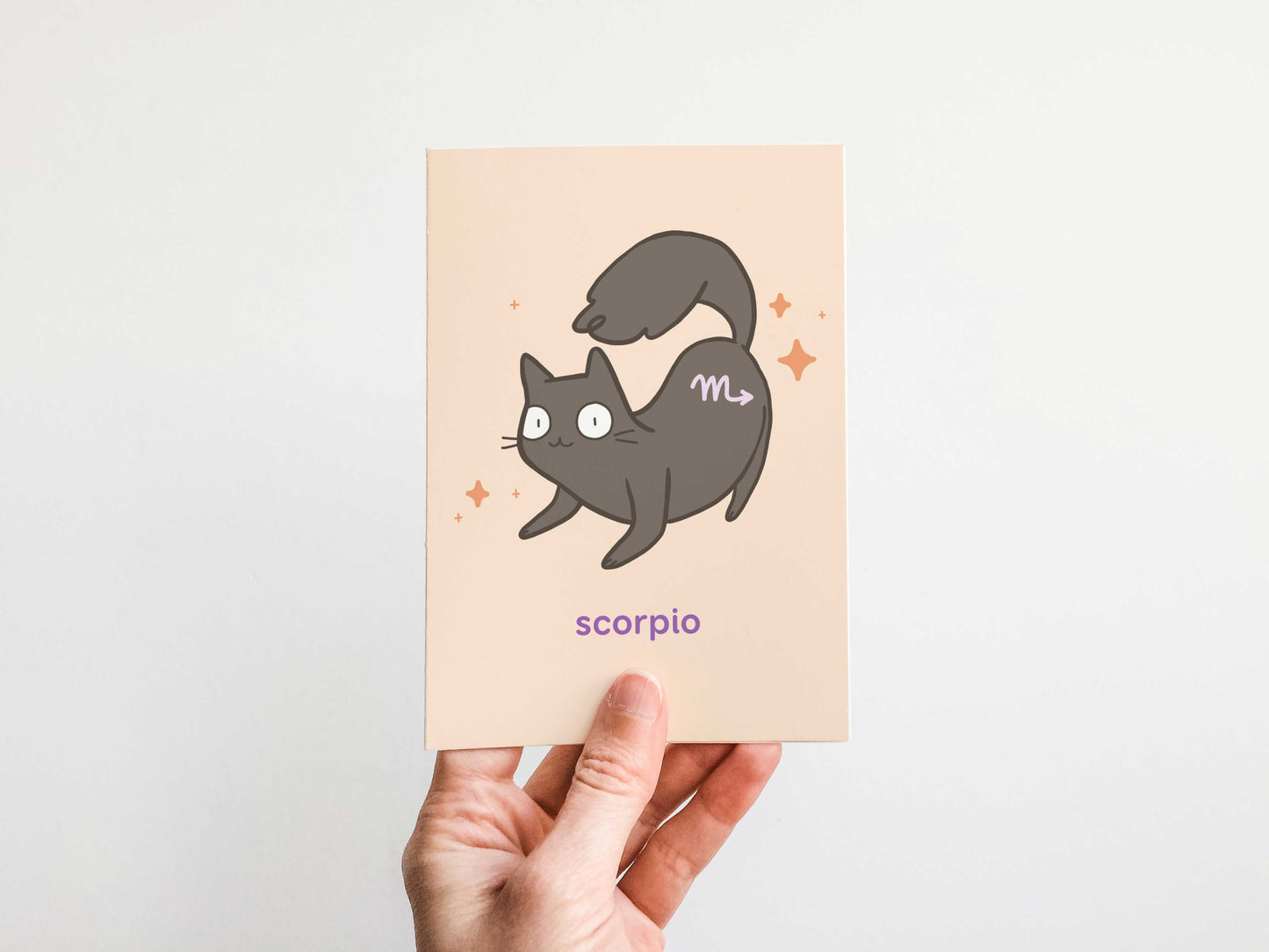 Scorpio Zodiac Cat Greeting Card