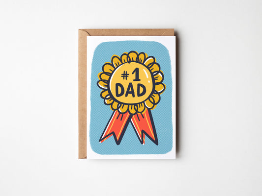 Number 1 Dad Ribbon Father's Day Card