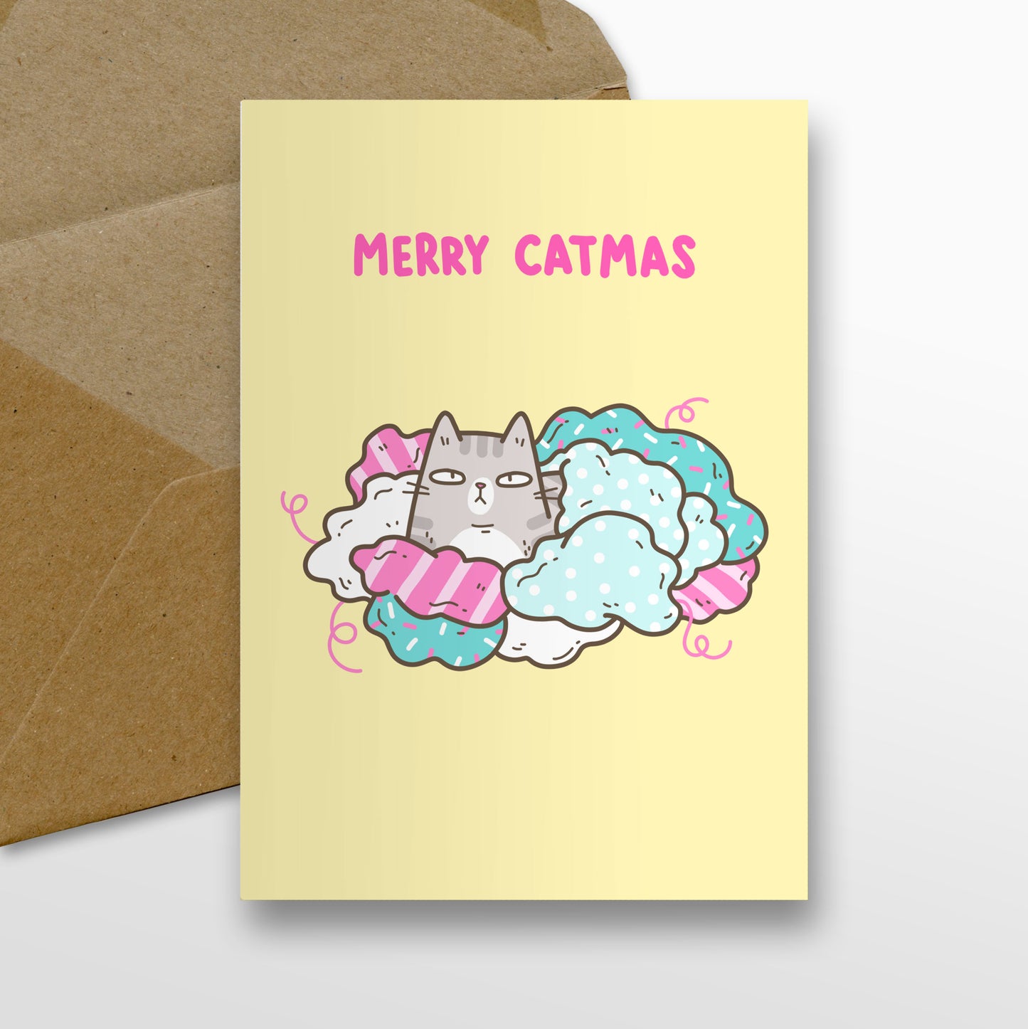 Cat And Wrapping Paper (Catmas) Card