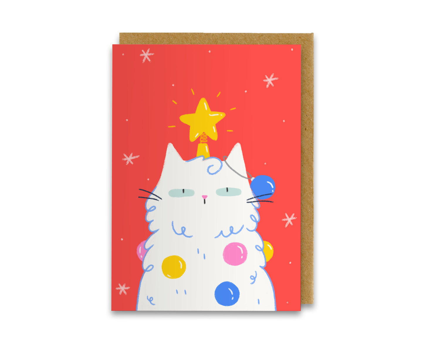 Cat Christmas Tree Card