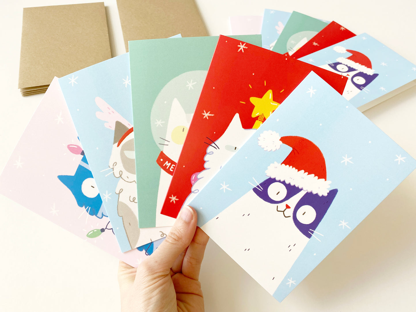 Santa Hat Cat Christmas Card