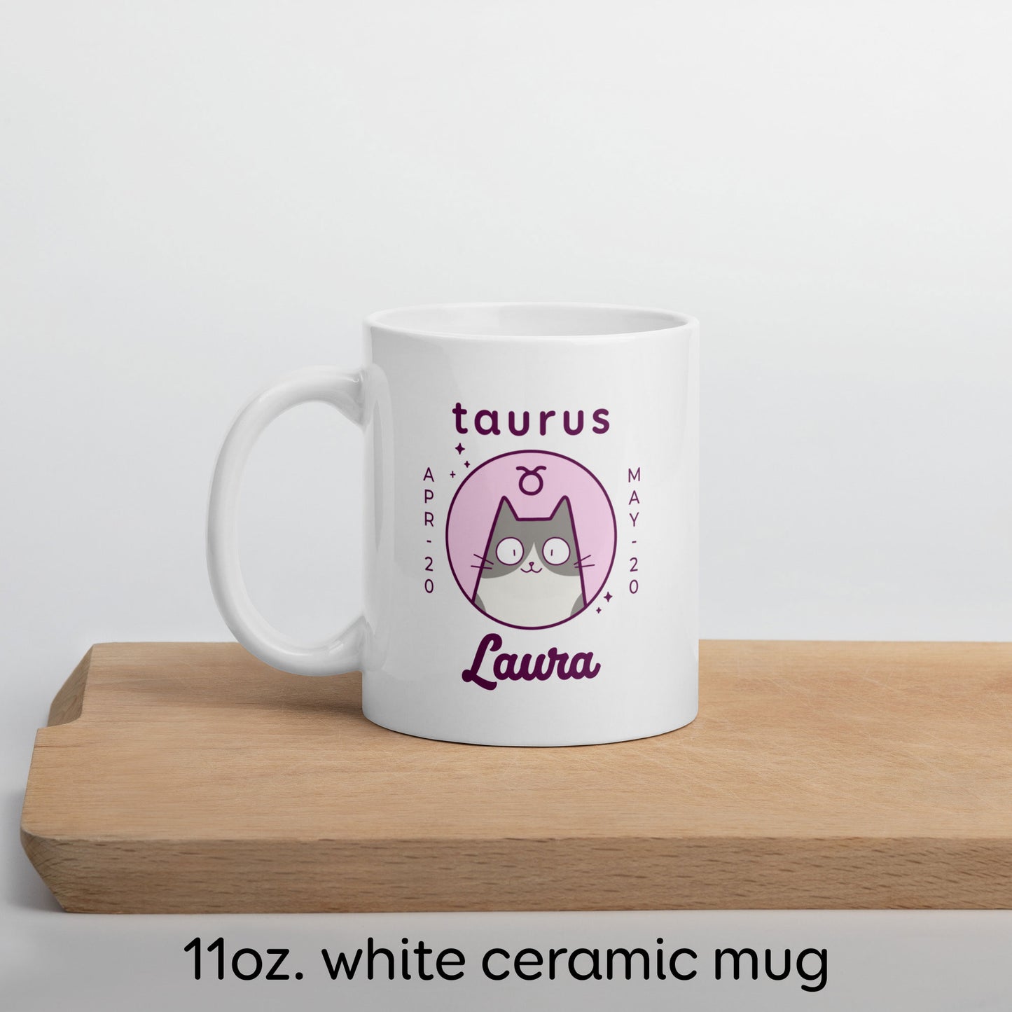 Personalised Taurus Cat Mug