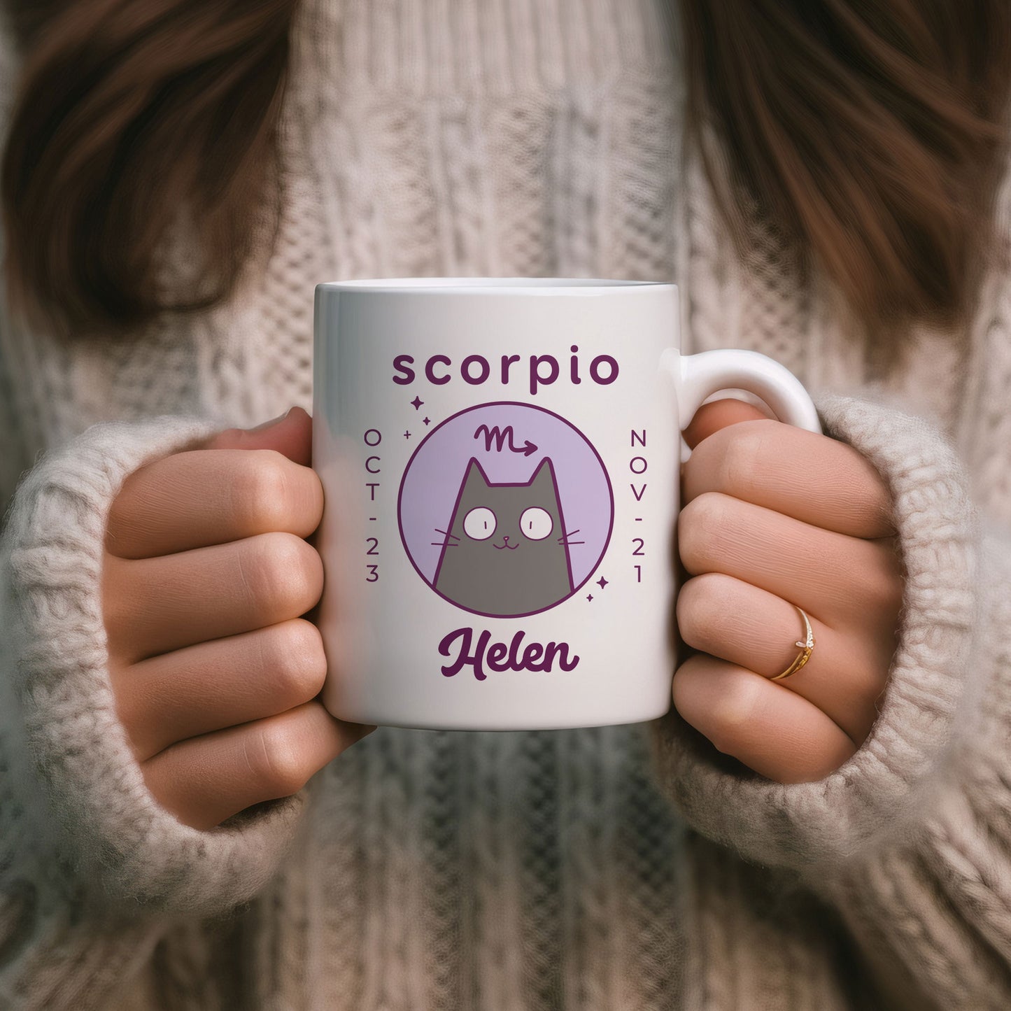 Personalised Scorpio Cat Mug