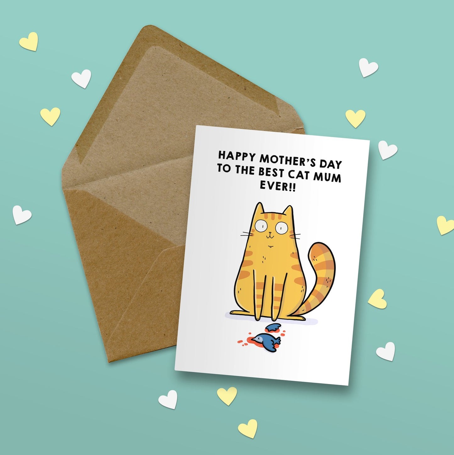Best Cat Mum Ever Cat And Dead Bird Card