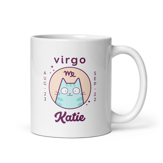 Personalised Virgo Cat Mug