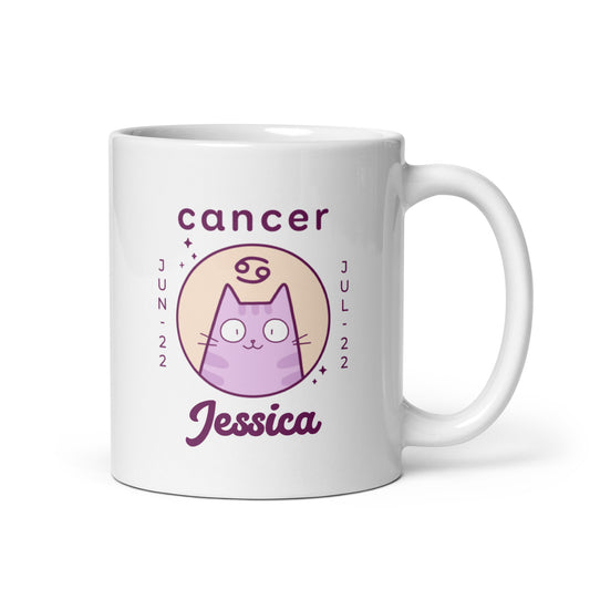 Personalised Cancer Cat Mug
