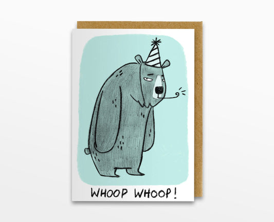 Whoop Whoop Bear Birthday Card