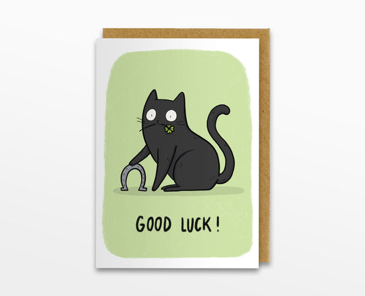 Good Luck Black Cat Card