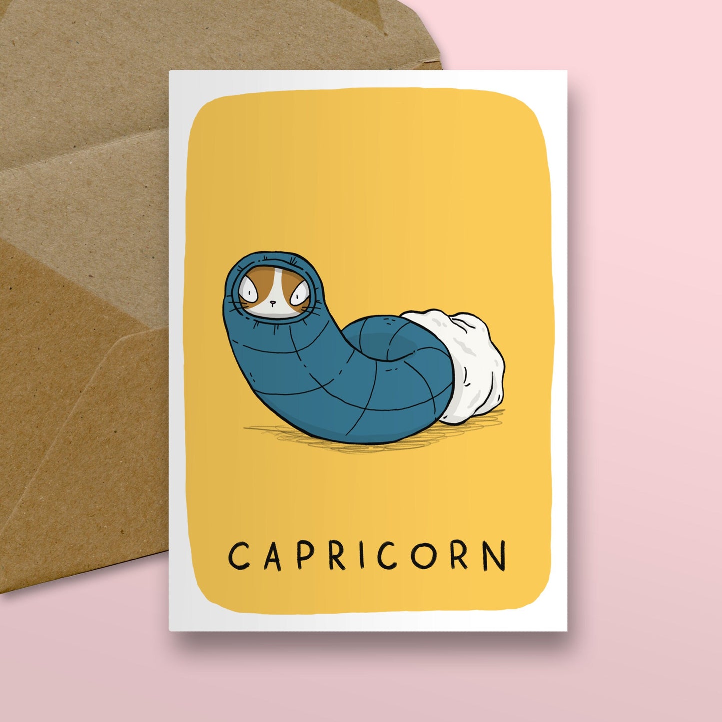Capricorn Zodiac Cat Card