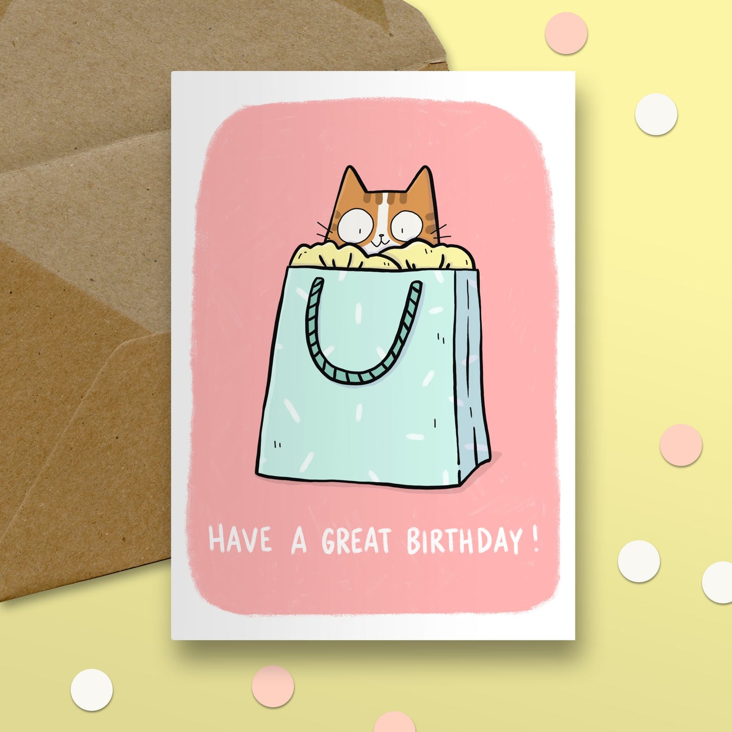 Have A Great Birthday Cat In Bag Card