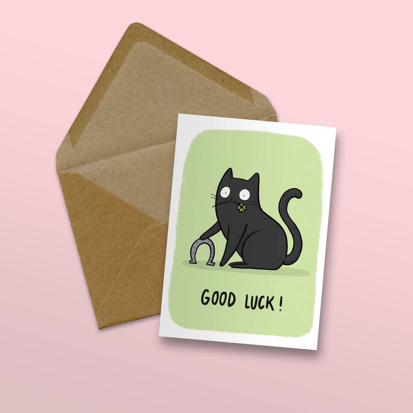 Good Luck Black Cat Card