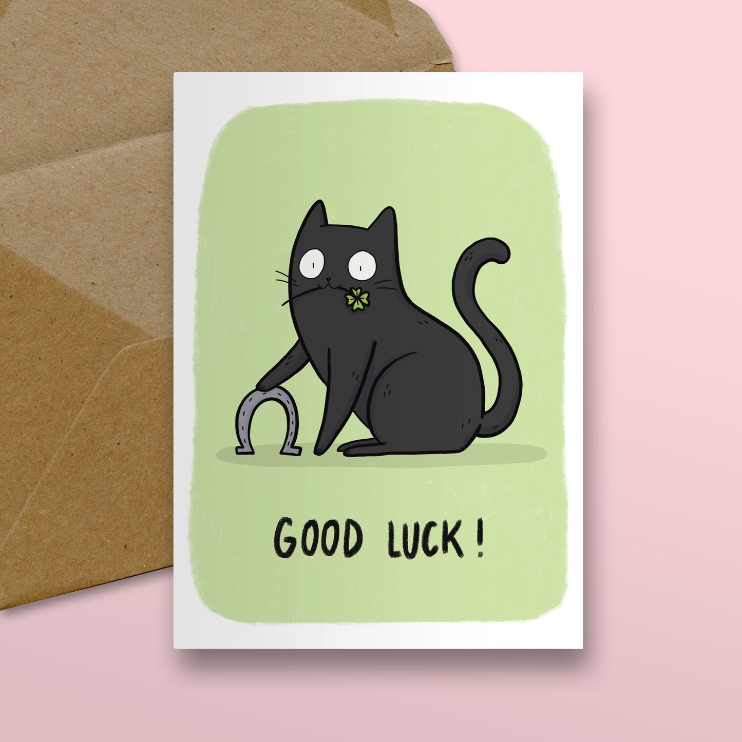 Good Luck Black Cat Card