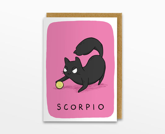 Scorpio Zodiac Cat Card