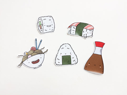 Rice Friends Pack of 5 Sushi Stickers