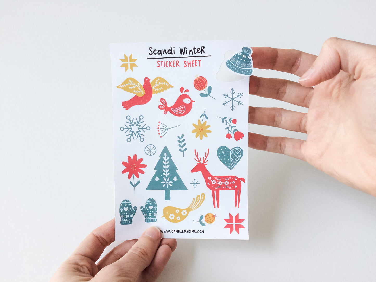 Scandi Winter, Christmas Sticker Sheet, Christmas Stickers, A6 Sticker sheet