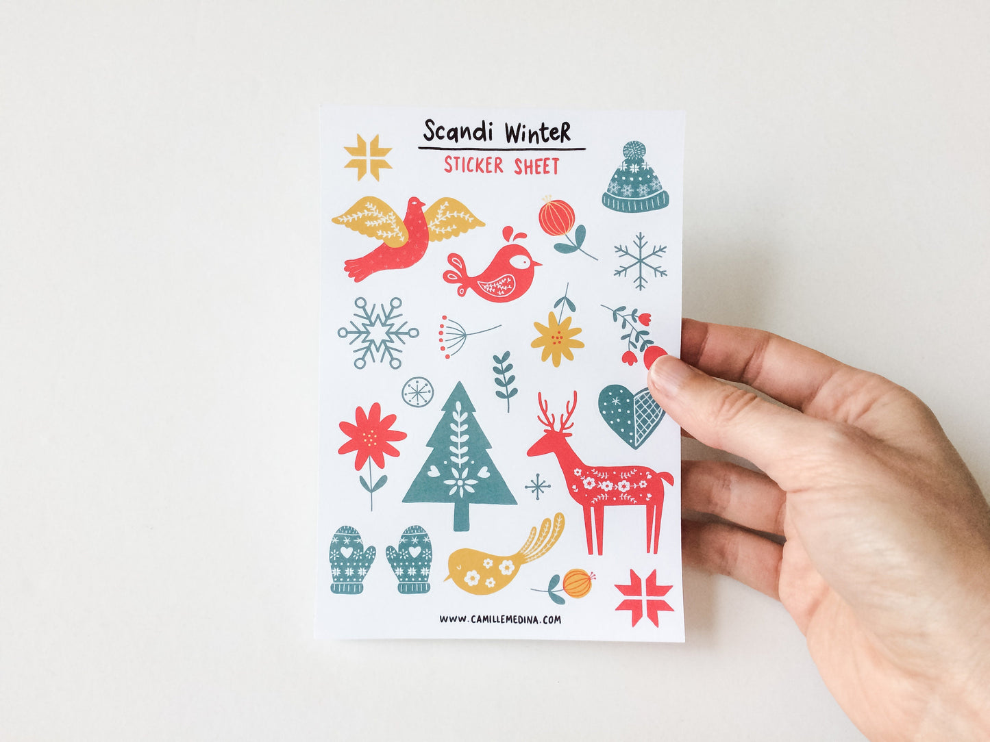 Scandi Winter, Christmas Sticker Sheet, Christmas Stickers, A6 Sticker sheet