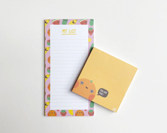 Fruit To-Do List Pad And Square Memo Pad Bundle