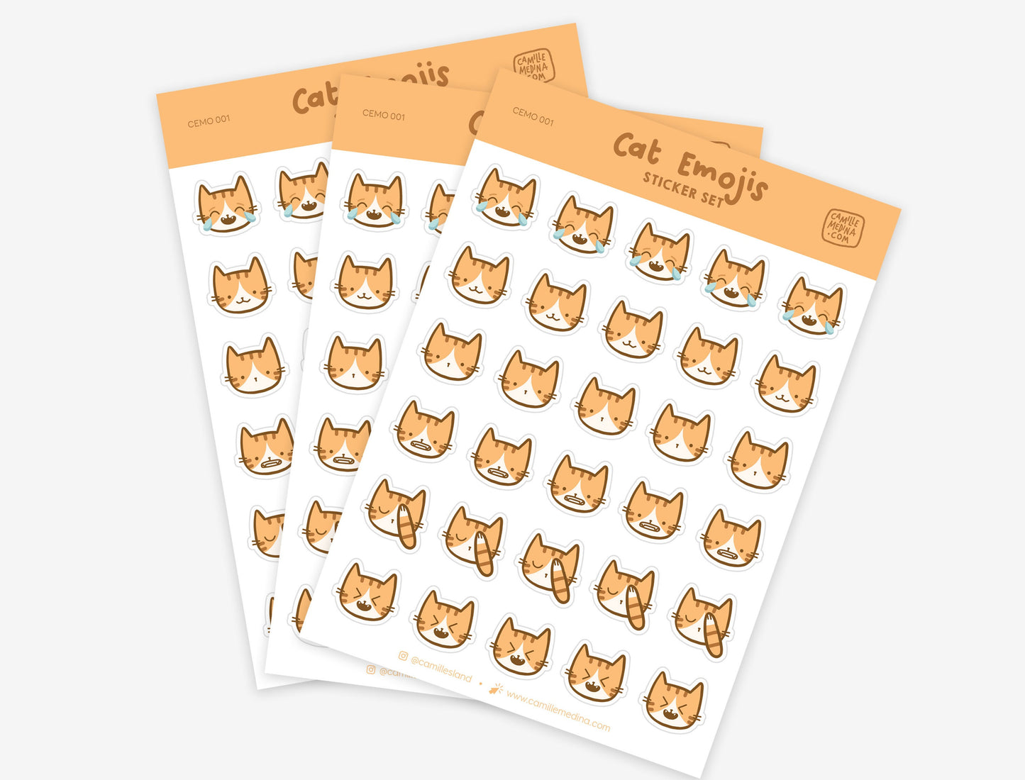 Cat Emojis Stickers Set 1