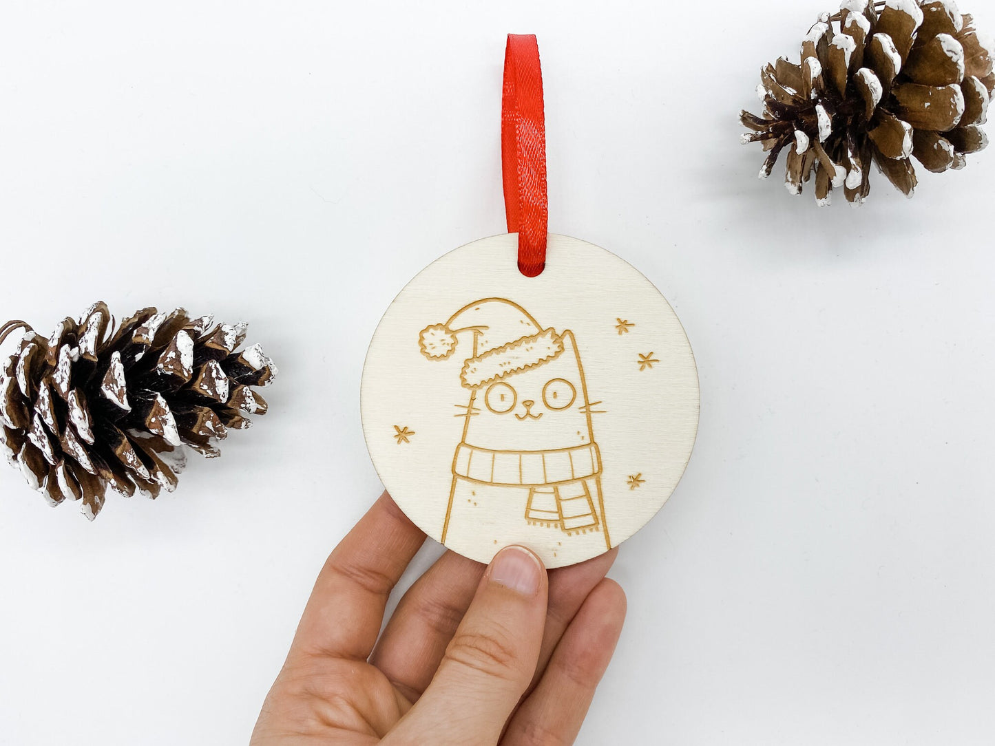 Set Of 4 Cat Christmas Ornaments