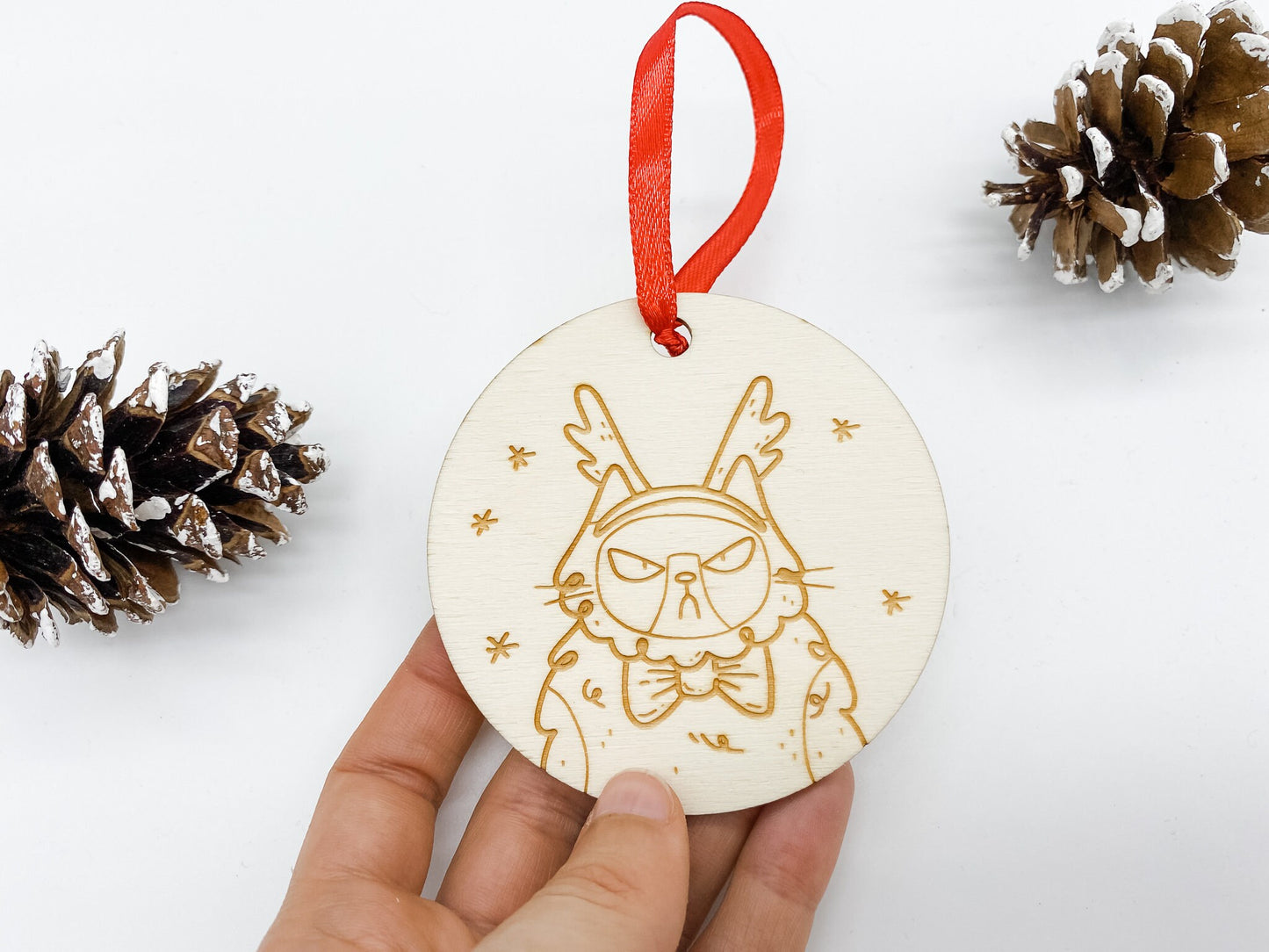 Set Of 4 Cat Christmas Ornaments