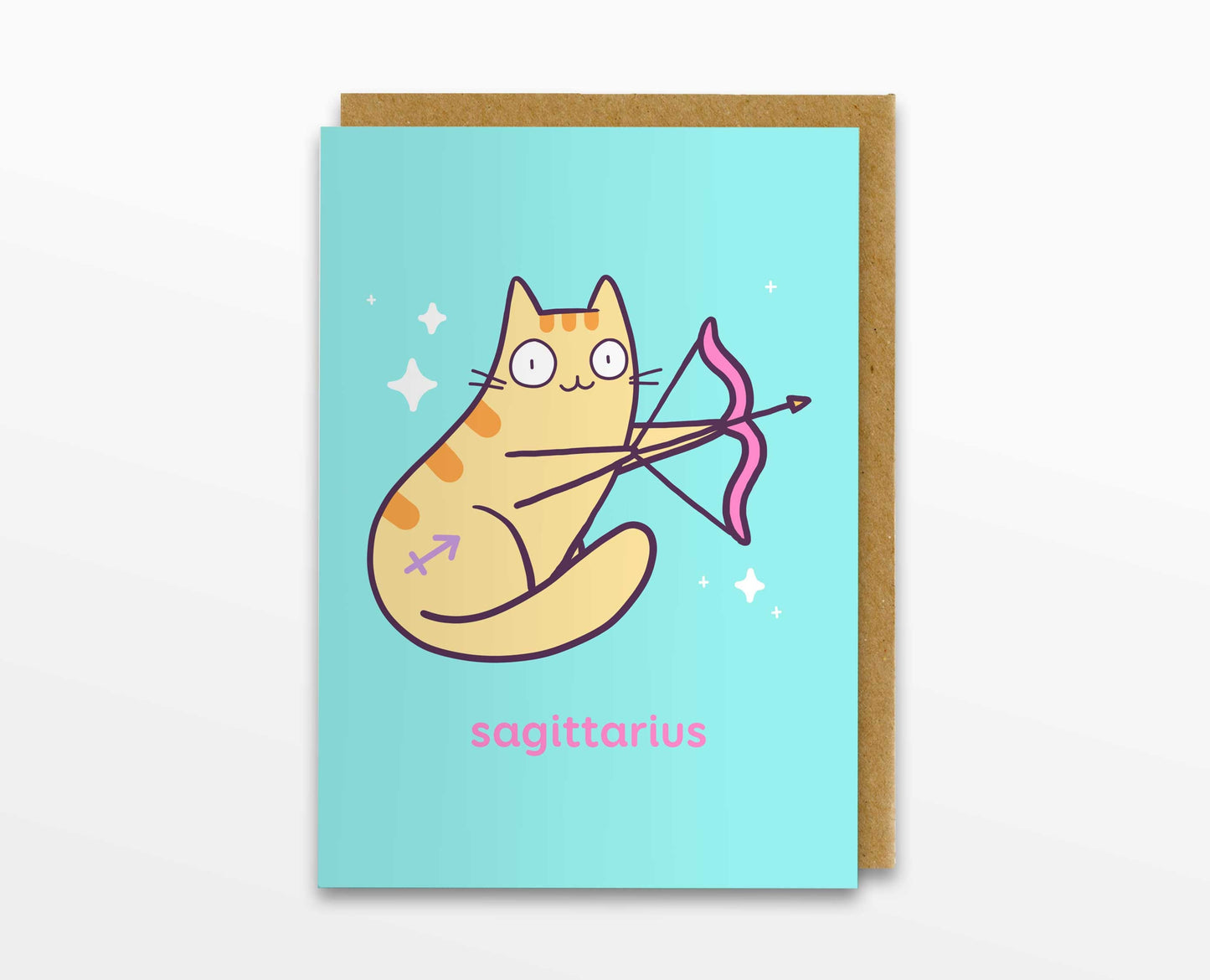 Sagittarius Zodiac Cat Greeting Card