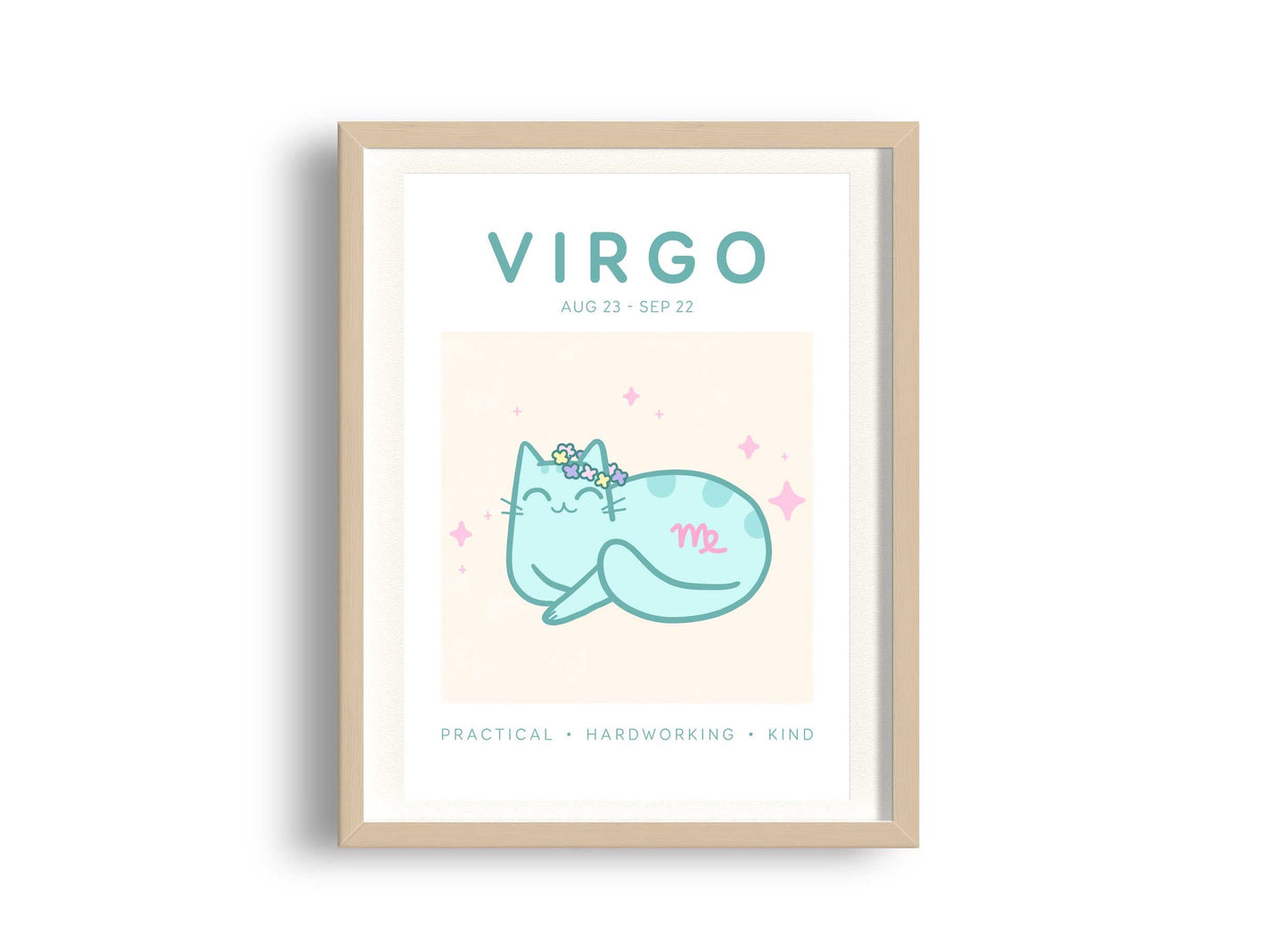 Virgo Zodiac Cat Print (A5)