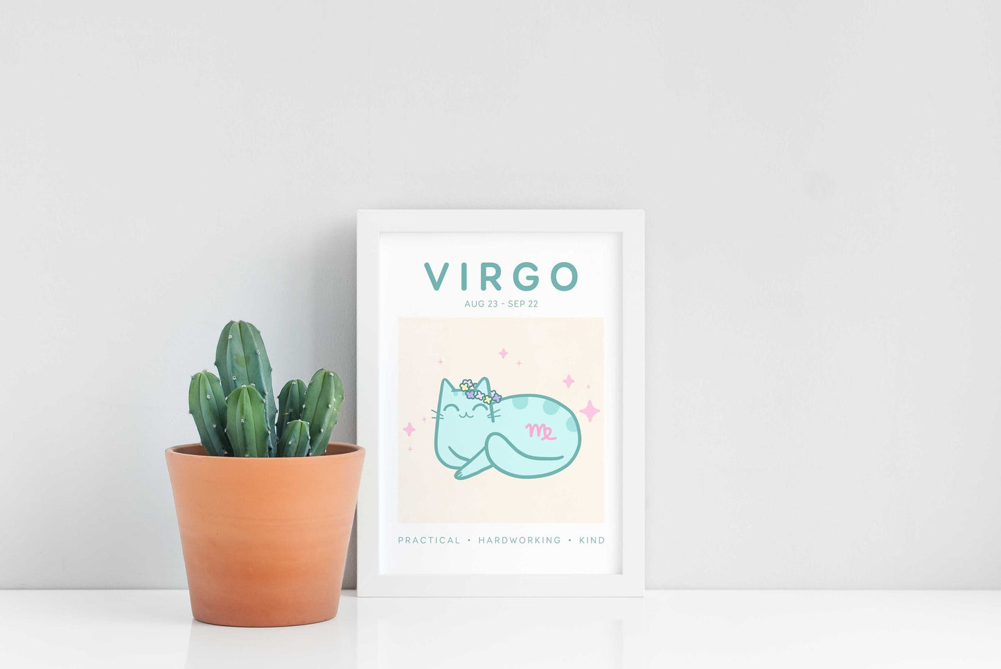 Virgo Zodiac Cat Print (A5)