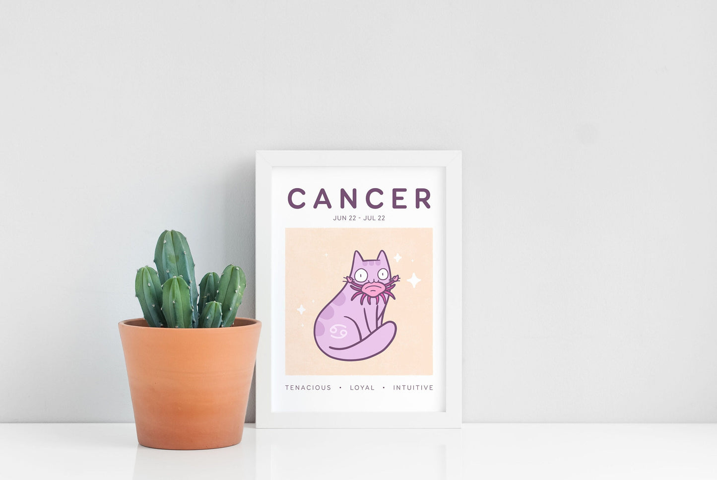 Cancer Zodiac Cat Print (A5)